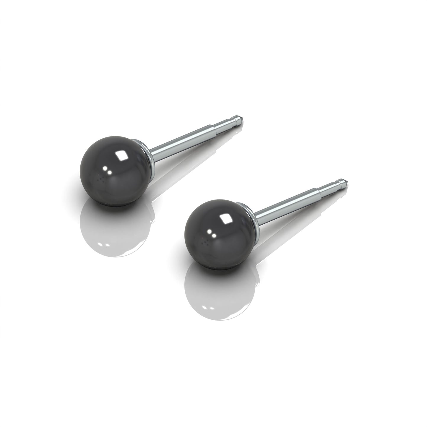 NINA Medikal - Pearl Earrings - Hypoallergenic Stainless Steel - Medium (Black Pearl)