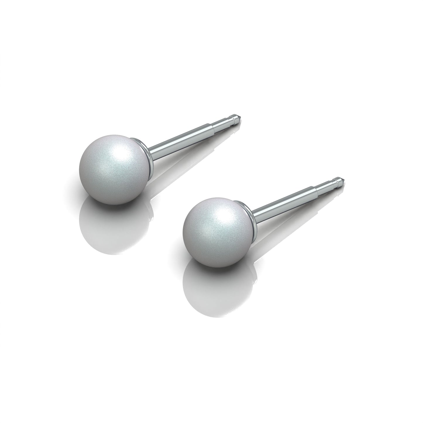 NINA Medikal - Pearl Earrings - Hypoallergenic Stainless Steel - Medium (Cloudy Gray)