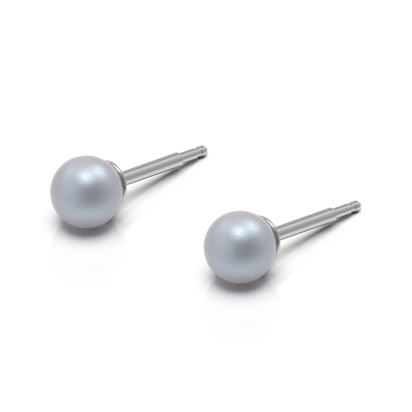 NINA Medikal - Pearl Earrings - Hypoallergenic Stainless Steel - Medium (Cloudy Gray)