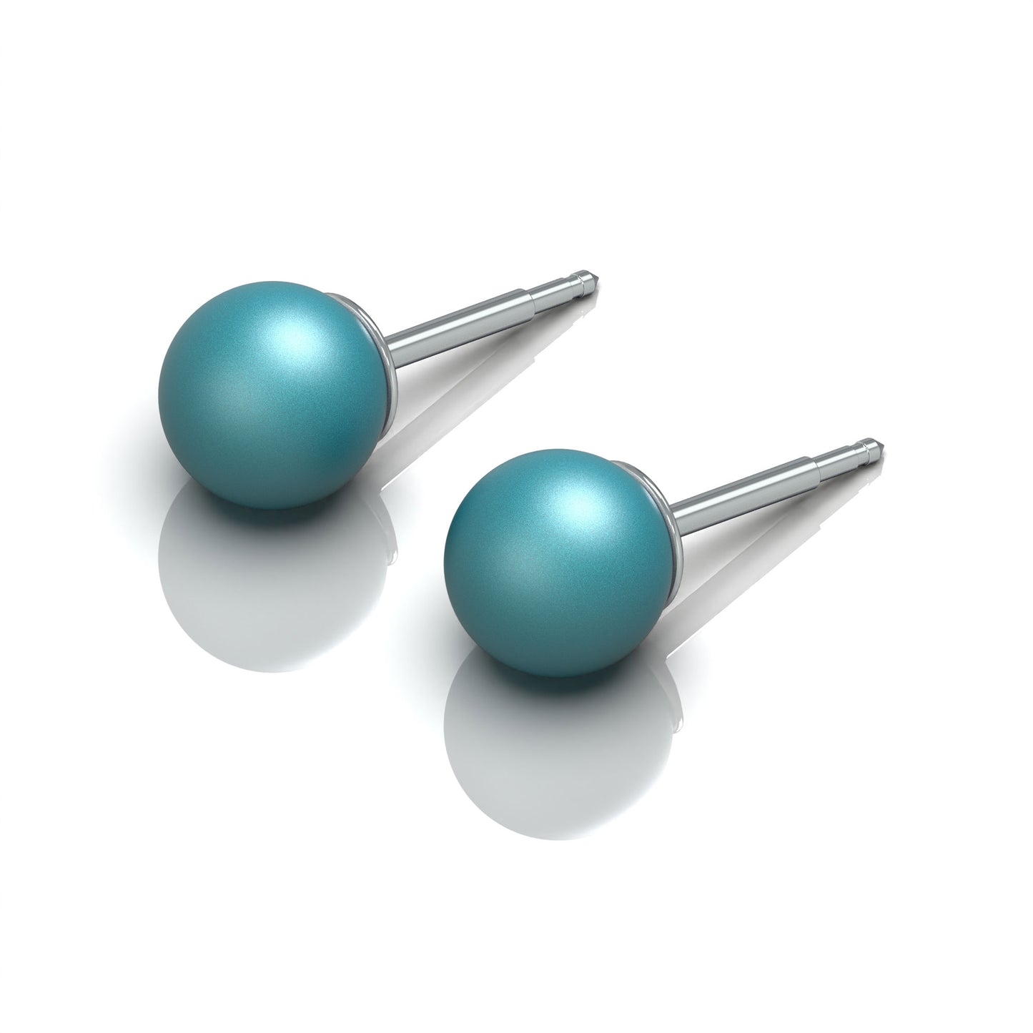 NINA Medikal Pearl Earrings - Hypoallergenic Stainless Steel - Large (Dark Turquoise)