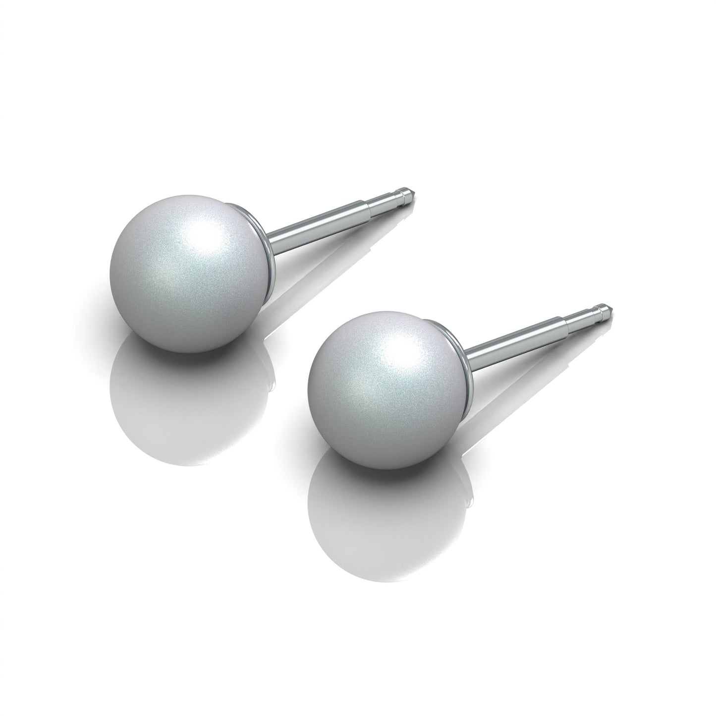 NINA Medikal Pearl Earrings - Hypoallergenic Stainless Steel - Large (Cloudy Gray)