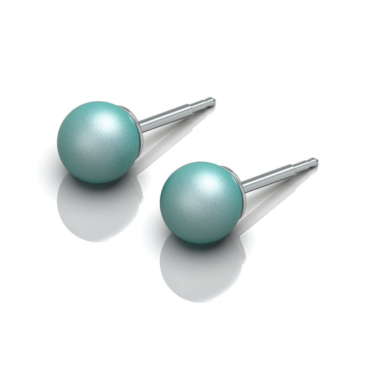 NINA Medikal Pearl Earrings - Hypoallergenic Stainless Steel - Large (Light Turquoise)