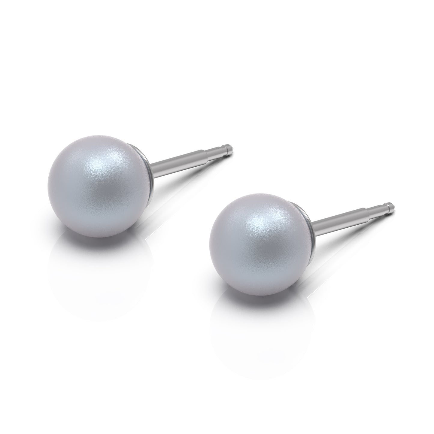 NINA Medikal Pearl Earrings - Hypoallergenic Stainless Steel - Large (Cloudy Gray)