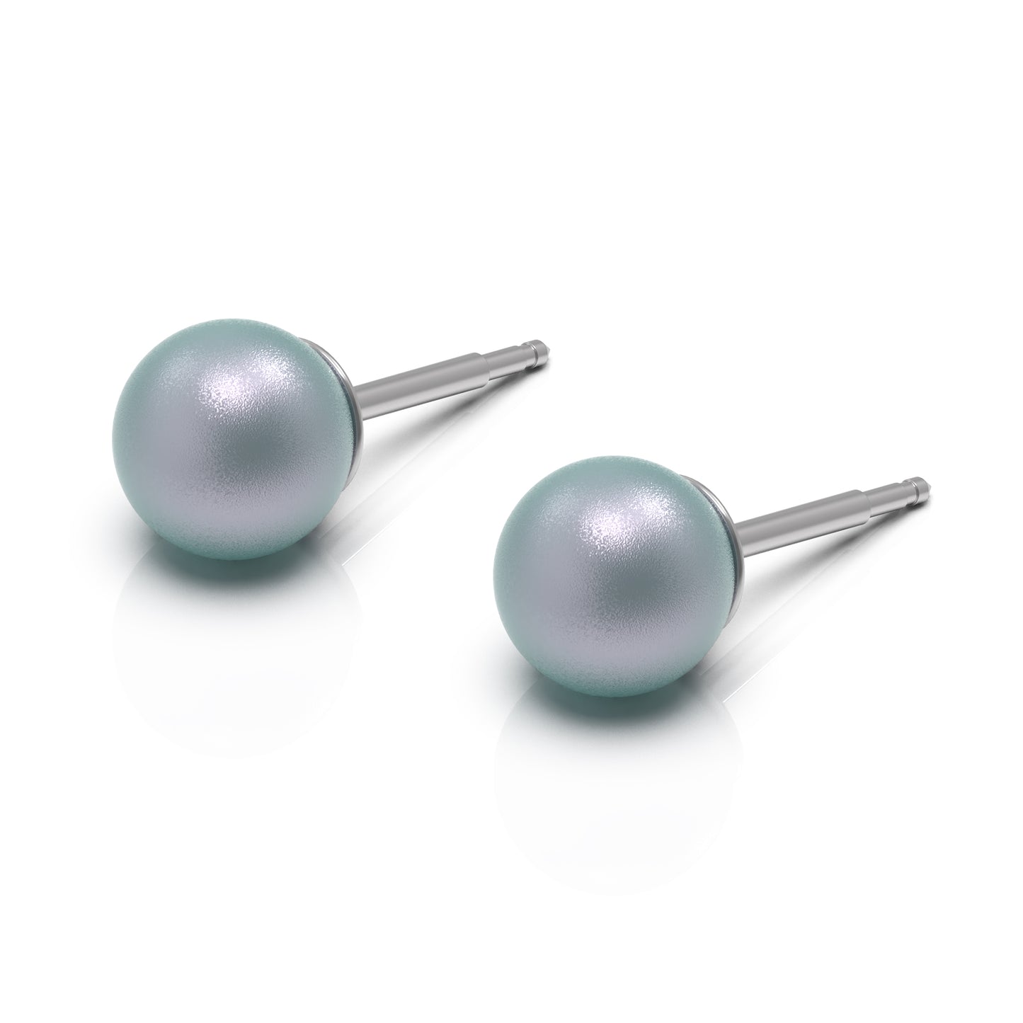 NINA Medikal Pearl Earrings - Hypoallergenic Stainless Steel - Large (Light Turquoise)