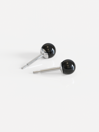 NINA Medikal - Pearl Earrings - Hypoallergenic Stainless Steel - Medium (Black Pearl)