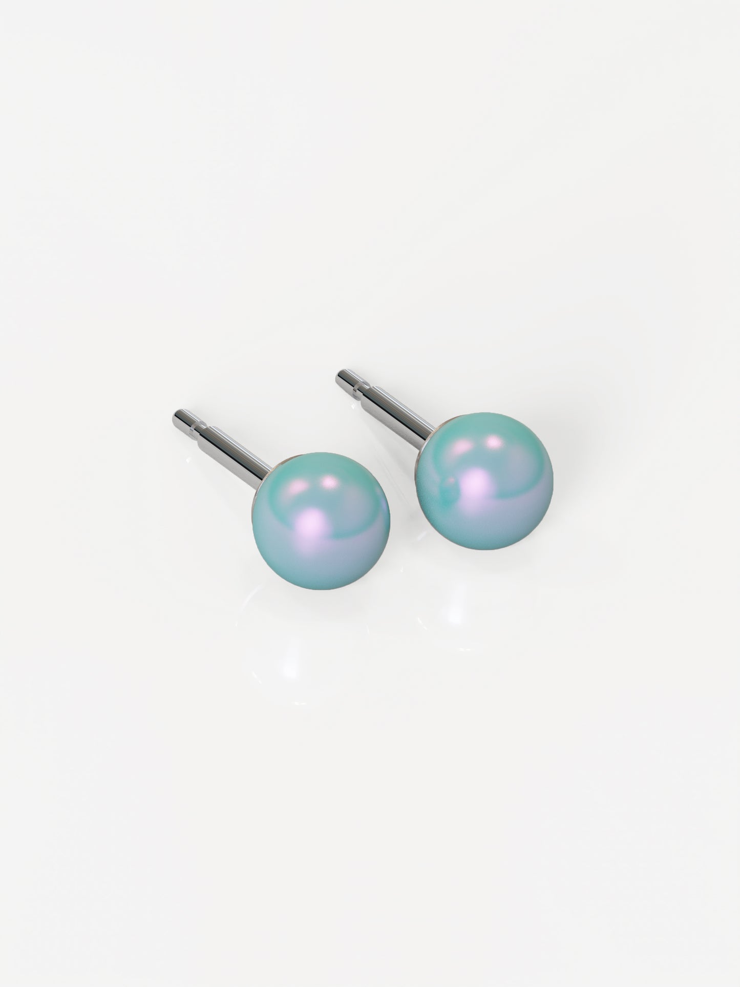 NINA Medikal - Pearl Earrings - Hypoallergenic Stainless Steel - Medium (Blue Pearl)