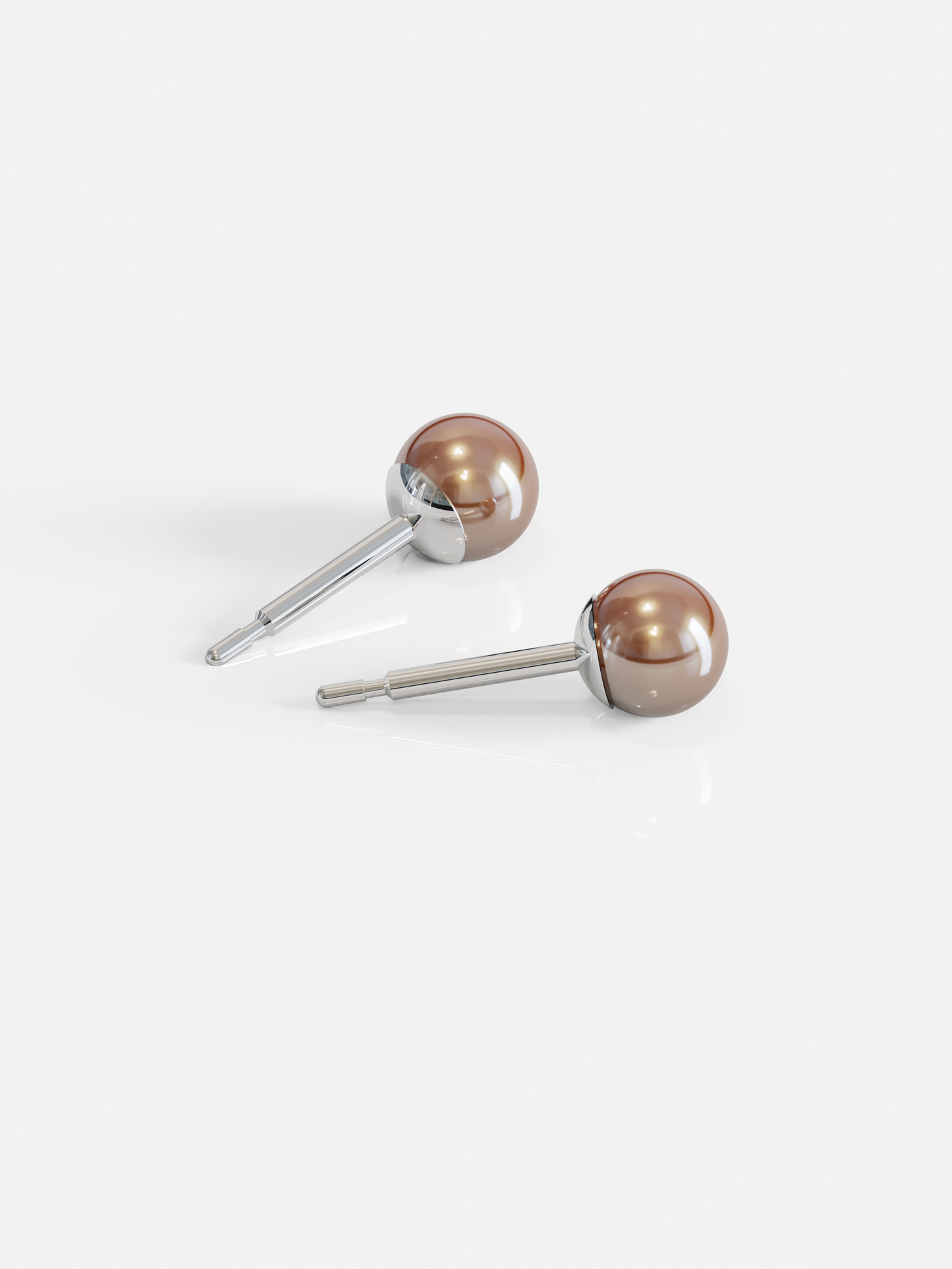 NINA Medikal - Pearl Earrings - Hypoallergenic Stainless Steel - Medium (Bronze Pearl)