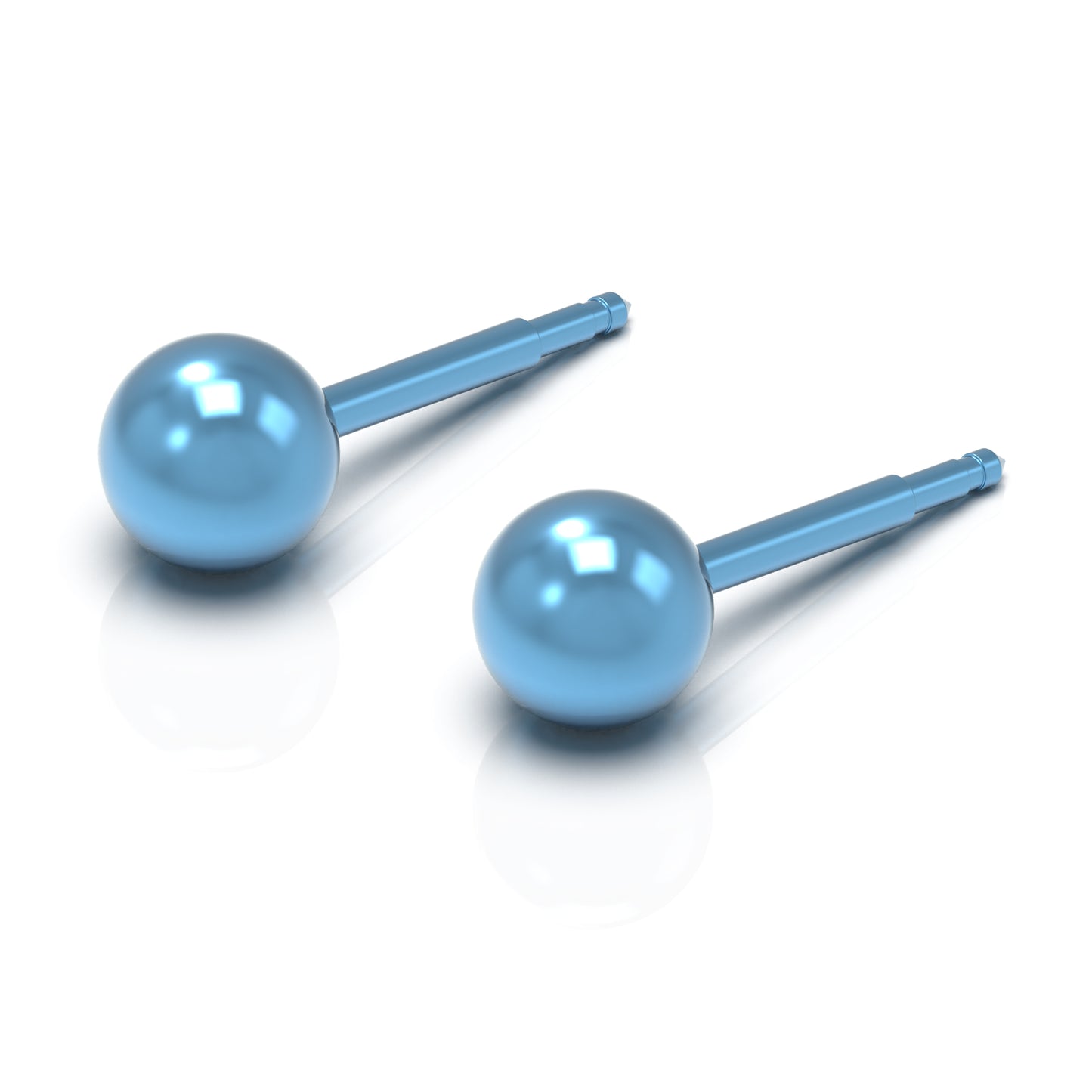 NINA Medikal Titanium Ball Earrings - Classic (Blue Titanium)