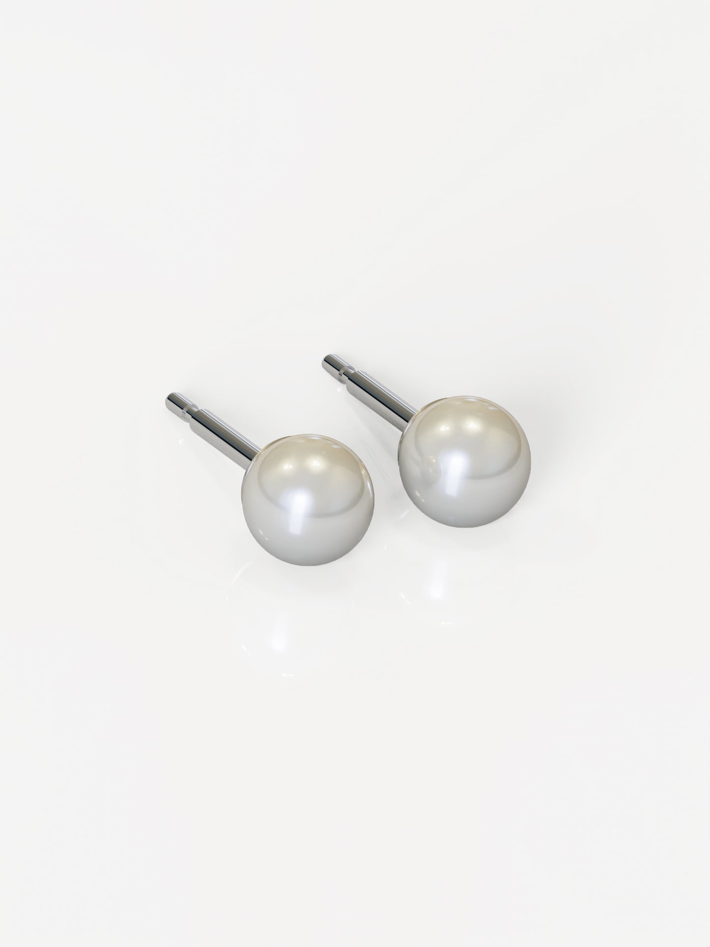 NINA Medikal - Pearl Earrings - Hypoallergenic Stainless Steel - Medium (White Pearl)