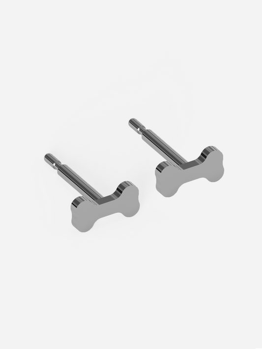 NINA Medikal - Bony Stud Earrings - Hypoallergenic Stainless Steel