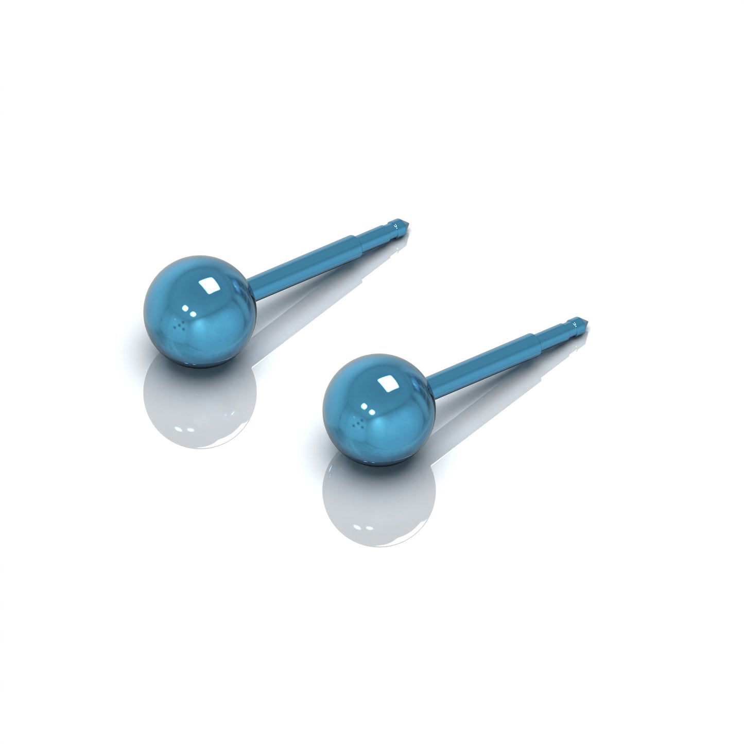 NINA Medikal Titanium Ball Earrings - Classic (Blue Titanium)