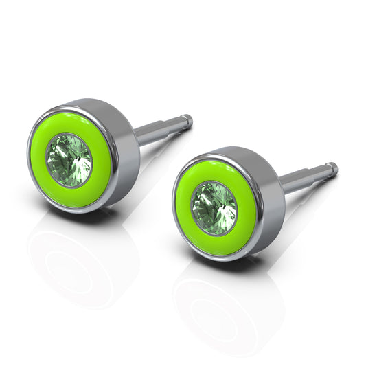 NINA Medikal Stud Earrings Neon Enamel - Hypoallergenic Stainless Steel