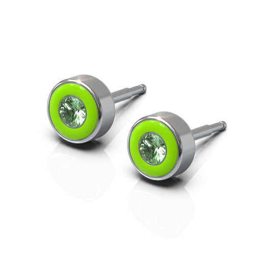 NINA Medikal Stud Earrings Neon Enamel - Hypoallergenic Stainless Steel