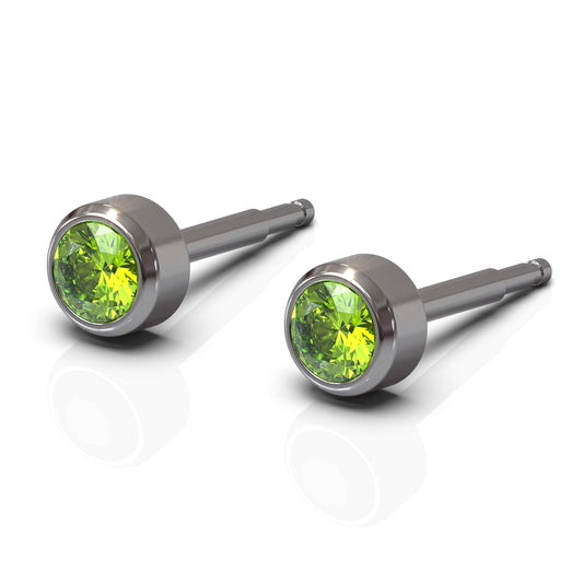 NINA Medikal Mens Titanium Earrings Studs - Hypoallergenic Stainless Steel - Large (Citrus)