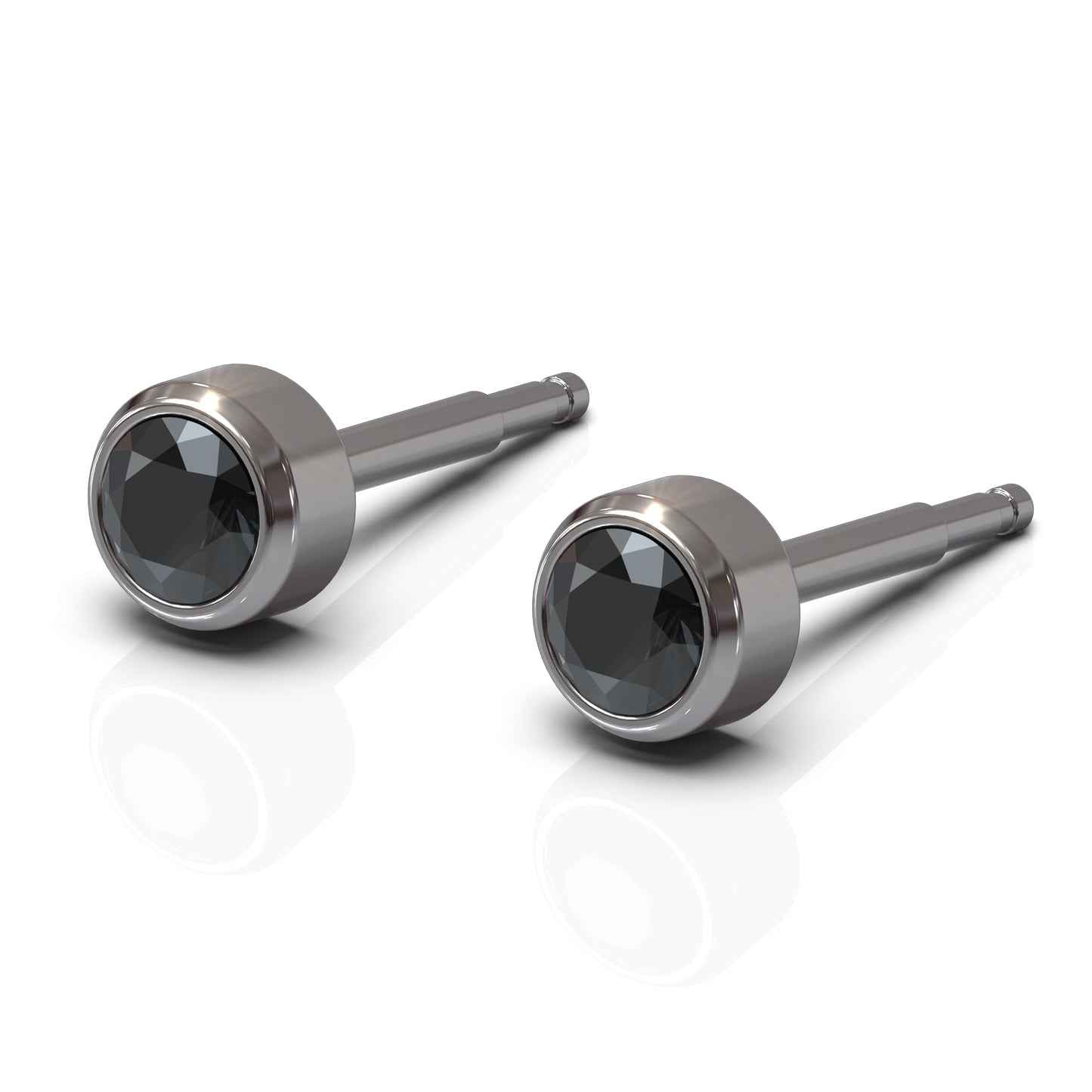 NINA Medikal Mens Titanium Earrings Studs - Hypoallergenic Stainless Steel - Large (Nocturne)