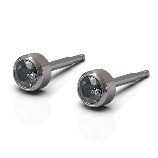 NINA Medikal Mens Titanium Earrings Studs - Hypoallergenic Stainless Steel - Large