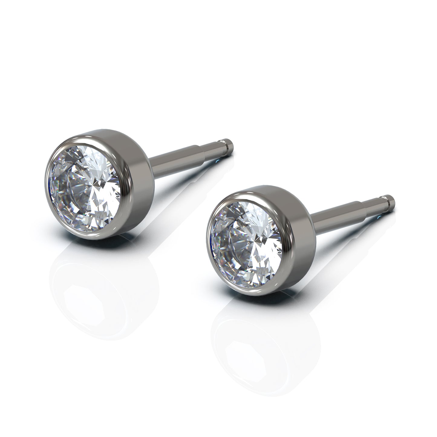 NINA Medikal Titanium Stud Earrings - Piercing Jewelry (Titanium - Crystal)