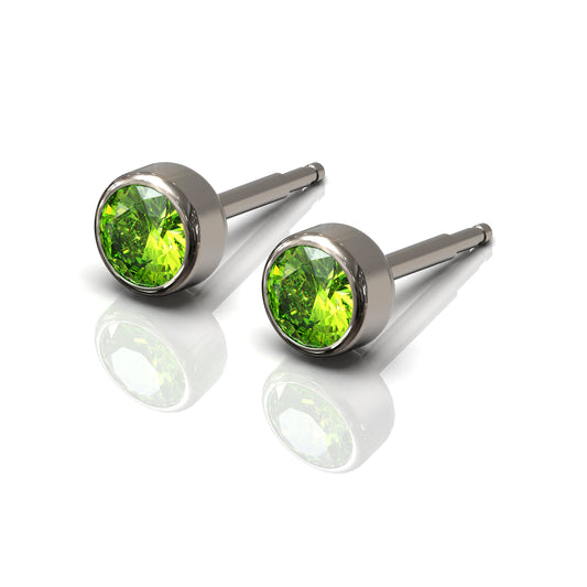 NINA Medikal Mens Titanium Earrings Studs - Hypoallergenic Stainless Steel - Large (Citrus)